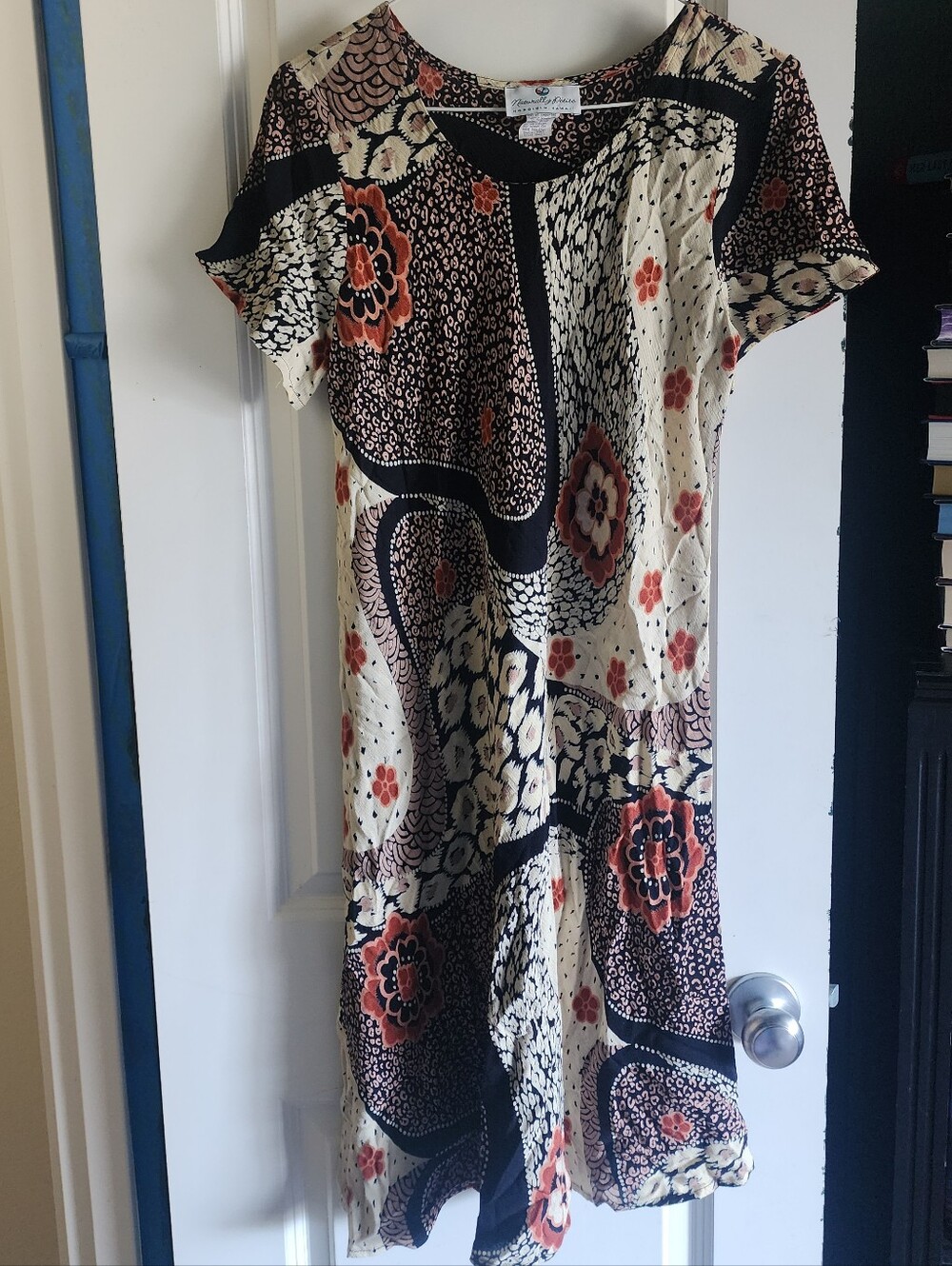 Naturally Petite Honolulu Hawaii Earth Toned Patchwork Print Dress